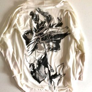 Beautiful Off White and Metallic Open Sweater